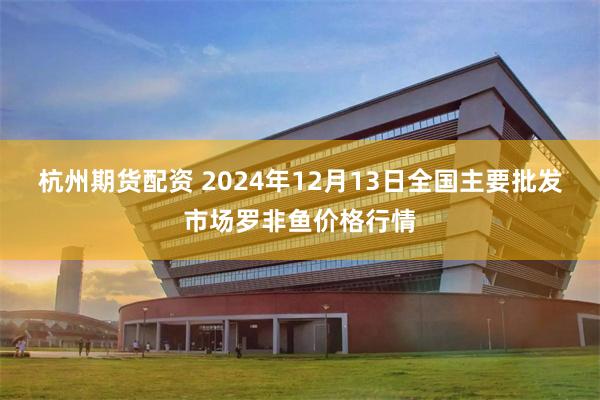 杭州期货配资 2024年12月13日全国主要批发市场罗非鱼价格行情