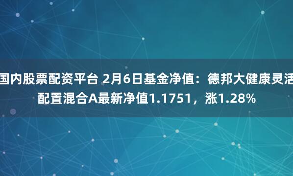 国内股票配资平台 2月6日基金净值：德邦大健康灵活配置混合A最新净值1.1751，涨1.28%